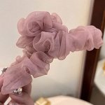 Заколка-краб для волос, с текстильной отделкой, розовый