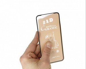 Защитное стекло-плёнка iPhone X/XS/11 Pro Ceramics матовое черное, 0.1 mm