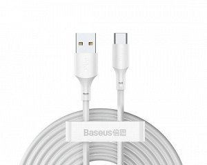 Кабель Baseus Simple Wisdom Data Cable Kit Type-C - USB белый, 1,5м (2шт) (TZCATZJ-02)