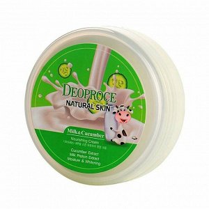 Deoproce Питательный крем с молочными протеинами и огурцом  Natural Skin Nourishing Cream Milk Cucumber