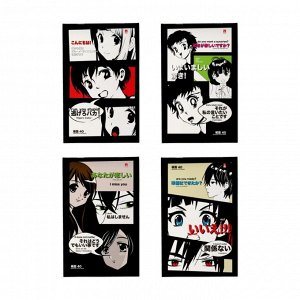 Блокнот А5, 40 листов Manga Anime, в клетку, обложка картон, МИКС