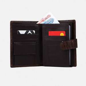 Обложка для документов 3 в 1: автодокументы, паспорт, купюры, цвет коричневый