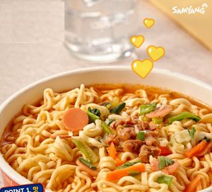 Лапша пшеничная Samyang САМЯНГ БИГ БОУЛ, острая со вкусом говядины 115 гр. чашка. Ю.Корея.(Samayang Ramen Big Bowl Noodle Soup)
