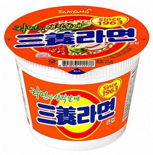 Лапша пшеничная Samyang САМЯНГ БИГ БОУЛ, острая со вкусом говядины 115 гр. чашка. Ю.Корея.(Samayang Ramen Big Bowl Noodle Soup)
