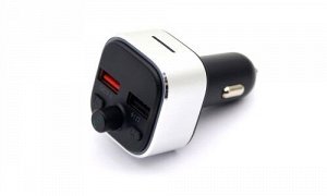 Модулятор с подсветкой и быстрой зарядкой МР3-FM, USB 2.0, microSD