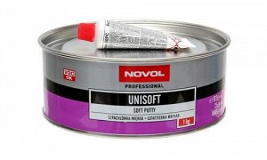 Шпатлевка с отвердителем, мягкая для различных поверхностей, банка, UNISOFT, Novol, 1 кг