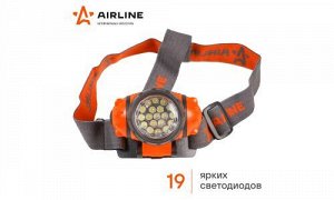 Фонарь налобный, 19LED 3хAAA, Airline