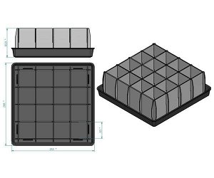 Ящик для рассады 16 ячеек 265*265мм (пластиковый) Арт-ЯР-16