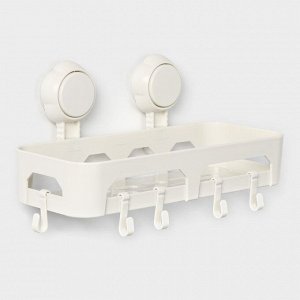 Полка на вакуумных присосках, 30x13x16 см, цвет белый
