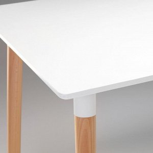 Стол на деревянных ножках HY-T04, белый, размер 120х80х74 см