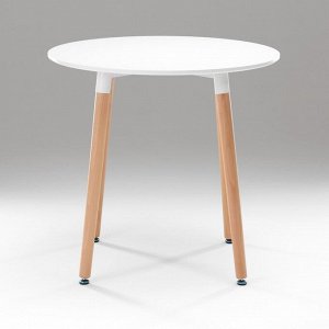 Стол на деревянных ножках HY-T06, белый, размер 80х74 см