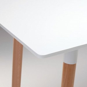Стол на деревянных ножках HY-T04, белый, размер 120х60х74 см