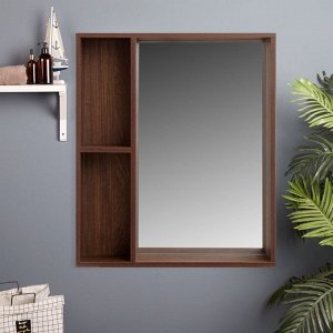 Зеркало-шкаф для ванной комнаты "Брит 60", Морское дерево винтаж, 60 х 70 х 12 см
