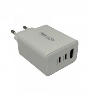 СЗУ-1USB +2USB-C Remax RP-U123, 40W, белый