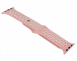 Ремешок Watch Series 38mm/40mm/41mm силиконовый Nike band розовый/белый #35