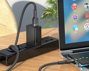 Кабель Hoco U110 Type-C - USB, черный, 1,2м