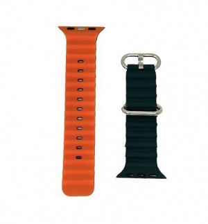 Ремешок Watch Series 38mm/40mm double color sea silicone зеленый-оранжевый #9