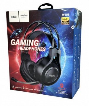 Компьютерная Игровая гарнитура Hoco W106 Tiger gaming headset (черный)
