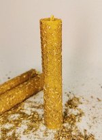 Свеча из вощины с мятой и денежными маслами, 13 см