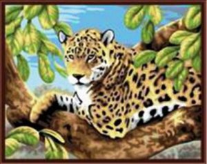 GX6046 Леопард.Роспись на холсте(картина по номерам 40*50