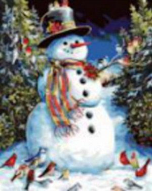 GX6972 Снеговик.Роспись по холсту(картина по номерам 40*5