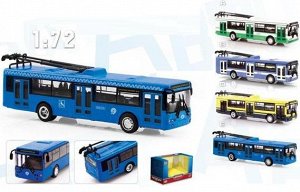 6407E Модель троллейбуса металл.инерц.1:72 в коробке