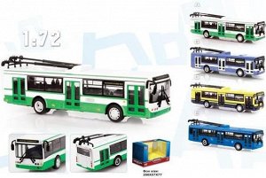 6407A Модель троллейбуса металл.инерционная 1:72 в коробке