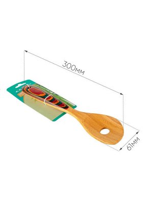 Лопатка кулинарная бамбук 30см №3 декорированная ручка