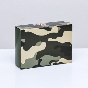 Коробка для конфет 6 шт., «Камуфляж» 13.7x9.8x3.8 см