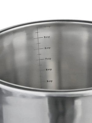 Ведро 10,0л с/к нерж с меркой