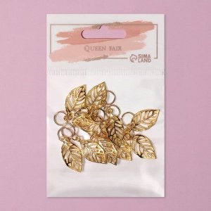 Queen fair Пирсинг для волос «Листочки», 3,9 × 1,4 см, 10 шт, цвет золотистый
