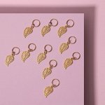 Пирсинг для волос «Листья», 3,5 ? 1 см, 10 шт, цвет золотистый
