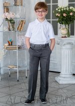 Виконт брюки классические на утяжке цвет т.серый