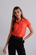 Рубашка с коротким рукавом красно-оранжевая