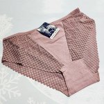 Трусы женские хлопковые с кружевом какао 2100