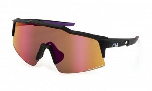 Солнцезащитные очки премиум качества, унисекс FILA SFI516 U28V black, brown/mirror violet