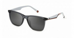 Солнцезащитные очки премиум качества мужские Фила / FILA SFI461 4ALP trasparent grey smoke gradient mirror silver