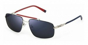 Солнцезащитные очки премиум качества мужские Фила / FILA SFI210V E70B shiny palladium w blue parts smoke multilayer blue