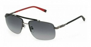 Солнцезащитные очки премиум качества мужские Фила / FILA SFI210 0568 total shiny gun smoke gradient