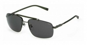 Солнцезащитные очки премиум качества мужские Фила / FILA SFI210 0627 matt gun metal smoke