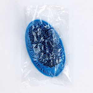 Мочалка детская силиконовая для купания малышей, цвет голубой