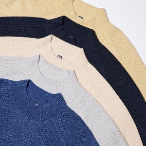 UNIQLO - стильный свитер с воротником-стойкой - 66 BLUE