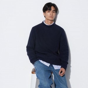 UNIQLO - стильный свитер с воротником-стойкой - 69 NAVY