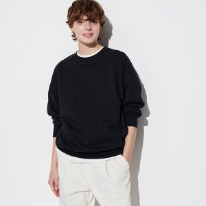 UNIQLO - толстовка с круглым вырезом с длинными рукавами - 09 BLACK