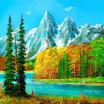 Алмазная мозаика подрамник  полная выкладка       арт. JV24908 ПРИРОДА