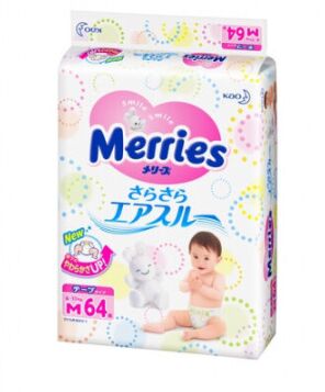 Merries размер M 6-11кг. 64шт.