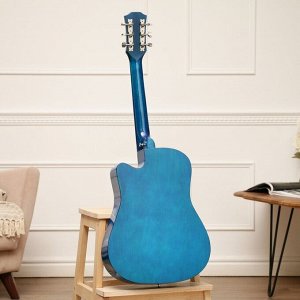 СИМА-ЛЕНД Гитара акустическая, цвет синий, 97см, с вырезом
