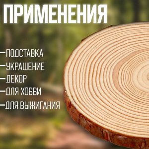 Деревянный декор «Спил дерева» размер: от 13 до14 см