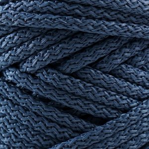 Шнур для вязания 100% полиэфир, ширина 5 мм 100м (джинса)