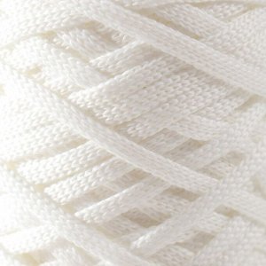 Шнур для вязания 100% полиэфир, ширина 3 мм 100м (белый)